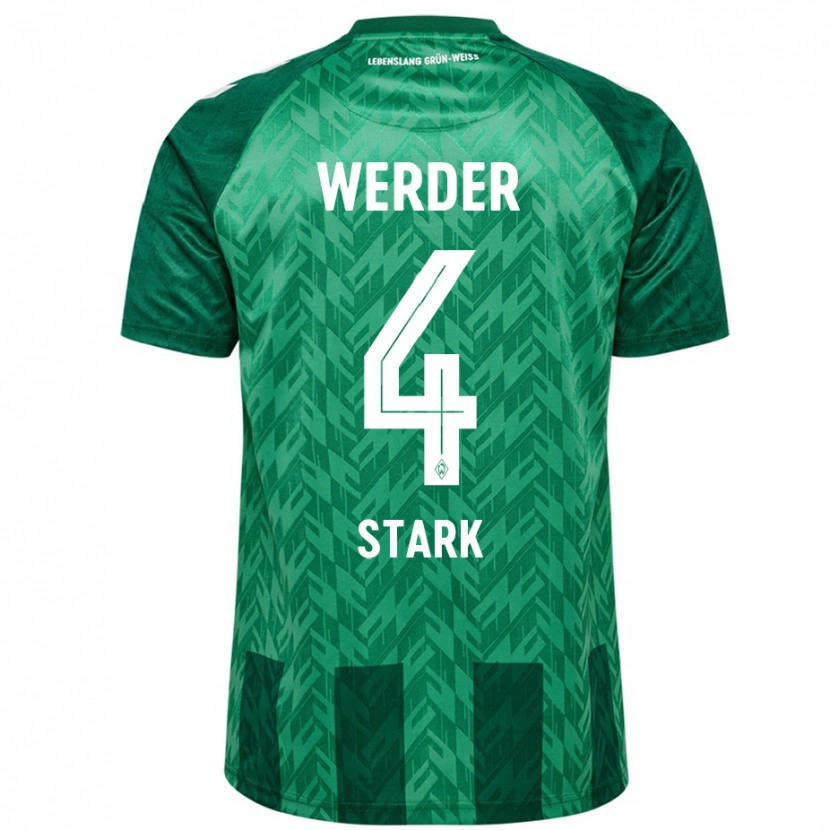 Danxen Femme Maillot Niklas Stark #4 Vert Tenues Domicile 2024/25 T-Shirt