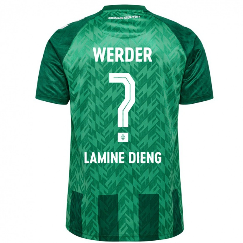 Danxen Femme Maillot Mamadou Lamine Dieng #0 Vert Tenues Domicile 2024/25 T-Shirt