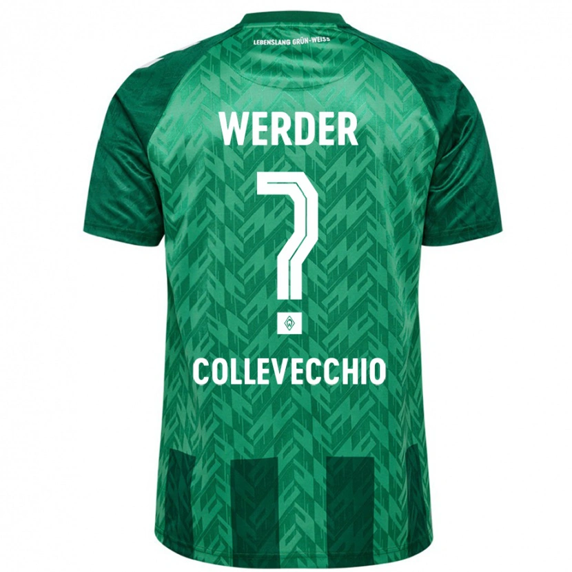 Danxen Femme Maillot Tomás Collevecchio #0 Vert Tenues Domicile 2024/25 T-Shirt