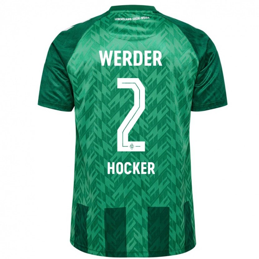Danxen Femme Maillot Luca Höcker #2 Vert Tenues Domicile 2024/25 T-Shirt
