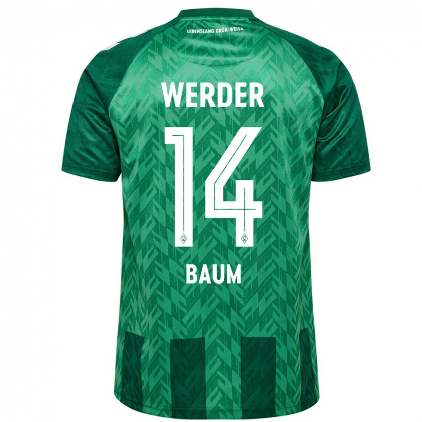 Danxen Femme Maillot Lennart Baum #14 Vert Tenues Domicile 2024/25 T-Shirt