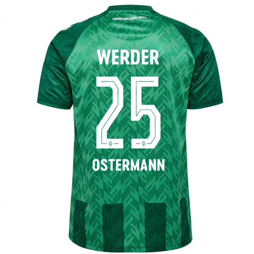 Danxen Femme Maillot Ben Ostermann #25 Vert Tenues Domicile 2024/25 T-Shirt