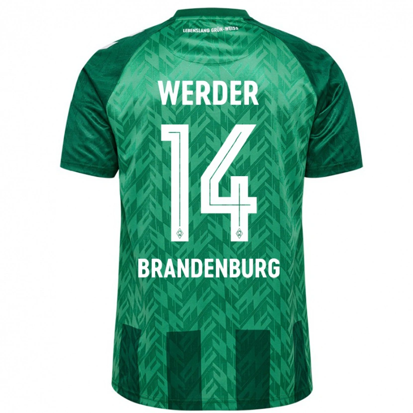 Danxen Femme Maillot Michaela Brandenburg #14 Vert Tenues Domicile 2024/25 T-Shirt