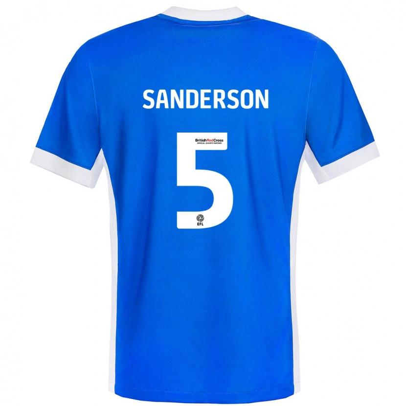 Danxen Femme Maillot Dion Sanderson #5 Bleu Blanc Tenues Domicile 2024/25 T-Shirt