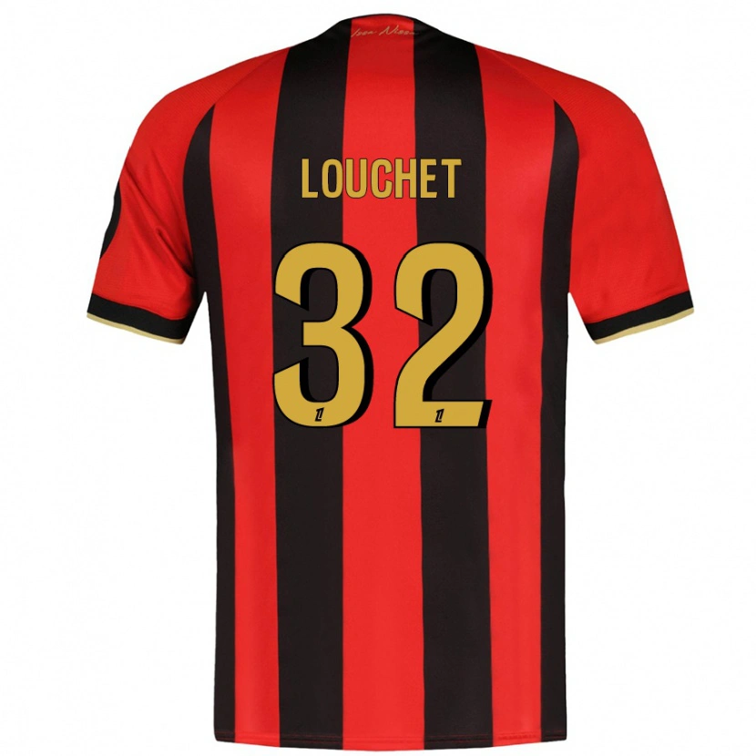 Danxen Femme Maillot Tom Louchet #32 Rouge Noir Tenues Domicile 2024/25 T-Shirt