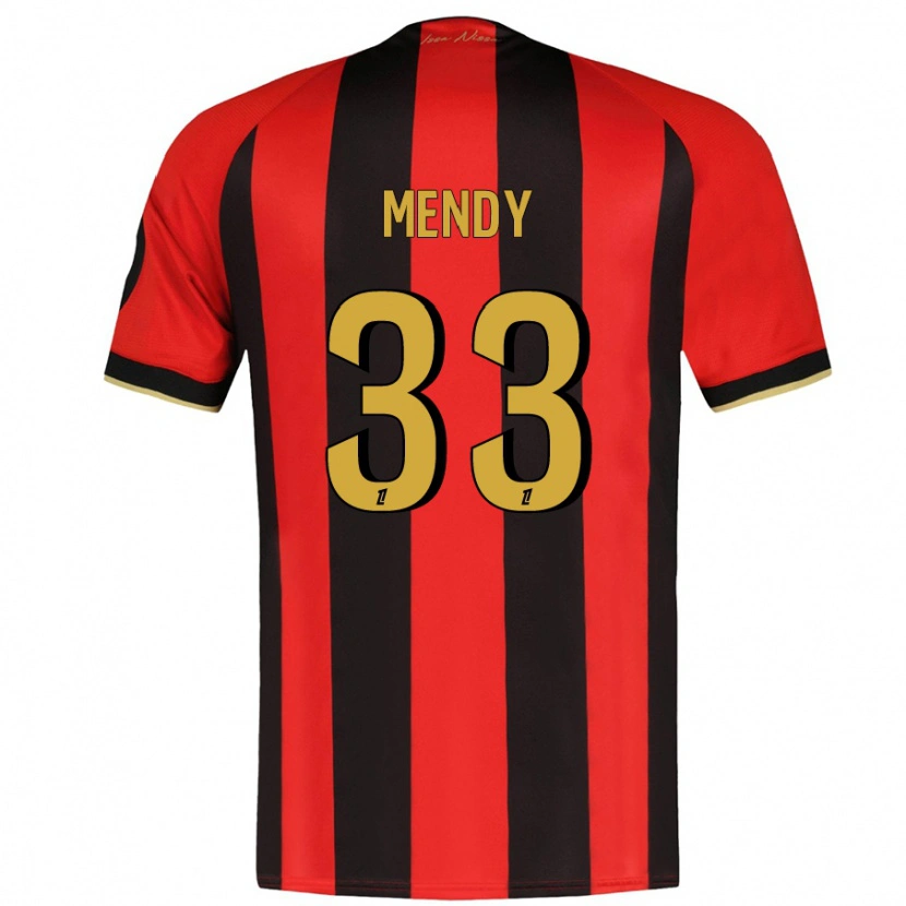 Danxen Femme Maillot Antoine Mendy #33 Rouge Noir Tenues Domicile 2024/25 T-Shirt