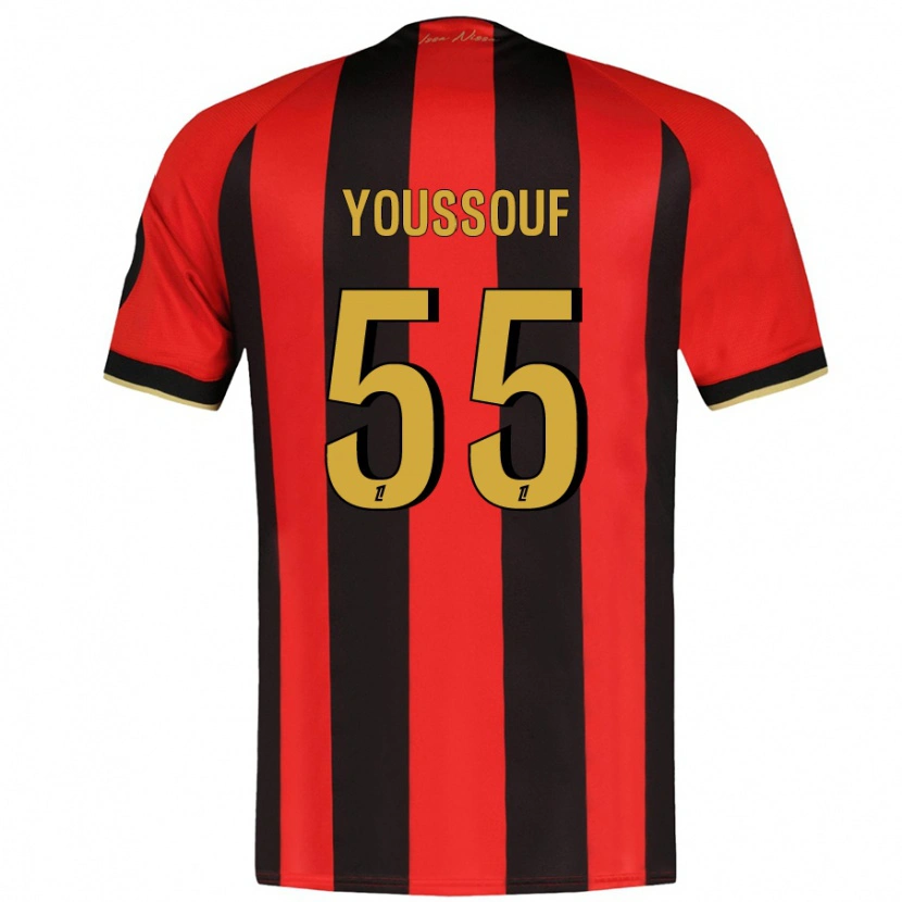Danxen Femme Maillot Youssouf Ndayishimiye #55 Rouge Noir Tenues Domicile 2024/25 T-Shirt