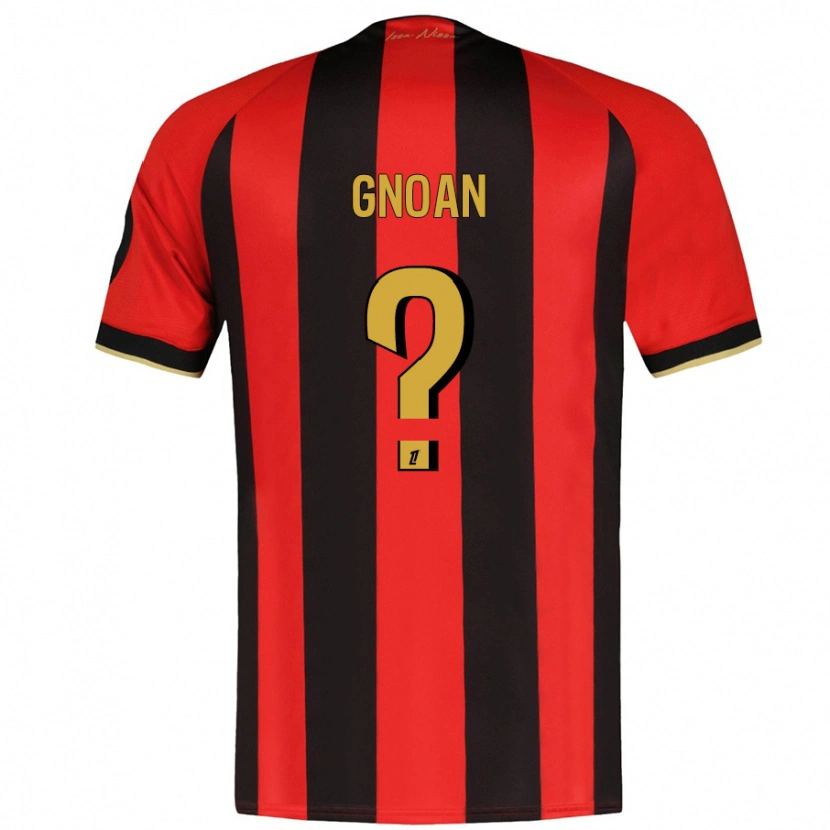 Danxen Femme Maillot Ebroni Gnoan #0 Rouge Noir Tenues Domicile 2024/25 T-Shirt