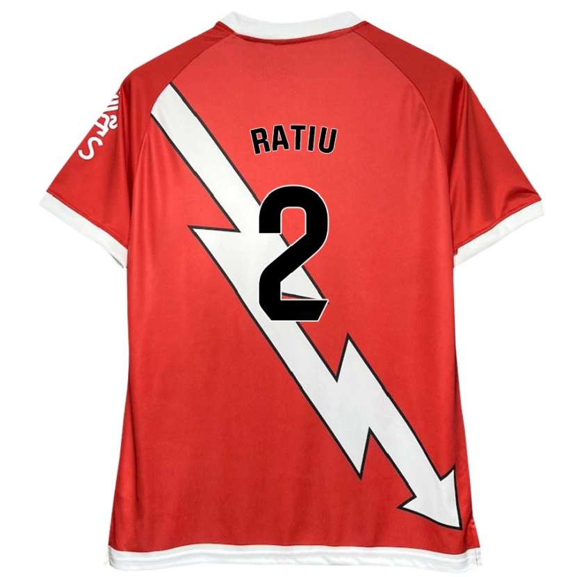 Danxen Femme Maillot Andrei Rațiu #2 Blanc Rouge Tenues Domicile 2024/25 T-Shirt