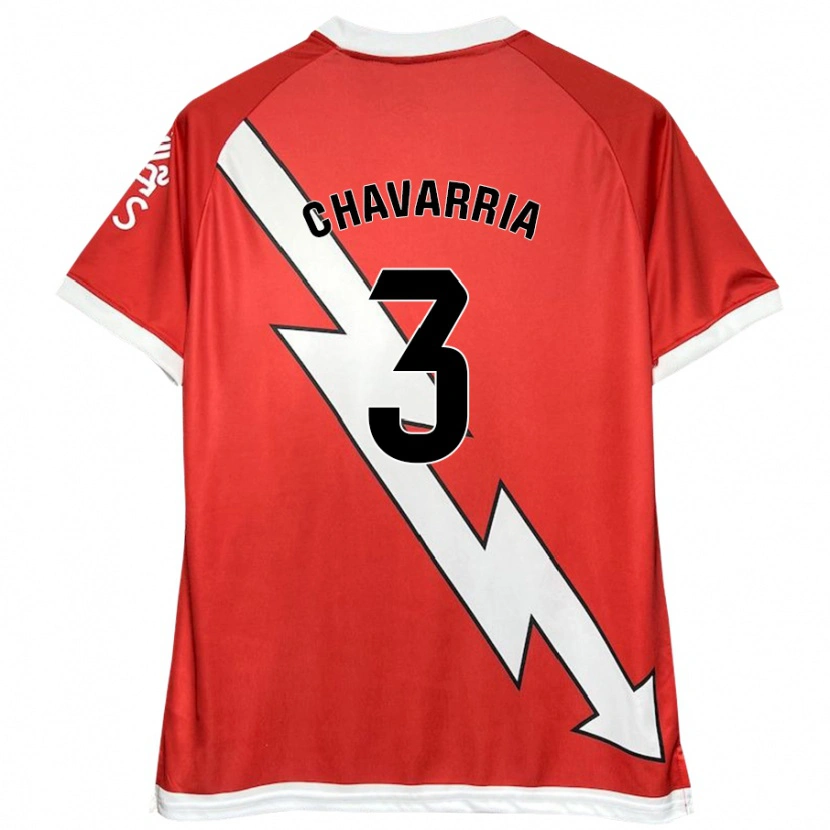 Danxen Femme Maillot Pep Chavarría #3 Blanc Rouge Tenues Domicile 2024/25 T-Shirt