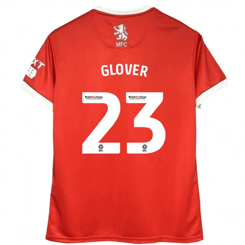 Danxen Femme Maillot Tom Glover #23 Rouge Blanc Tenues Domicile 2024/25 T-Shirt
