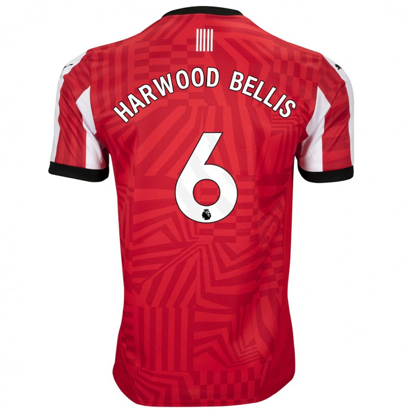 Danxen Femme Maillot Taylor Harwood-Bellis #6 Rouge Blanc Tenues Domicile 2024/25 T-Shirt