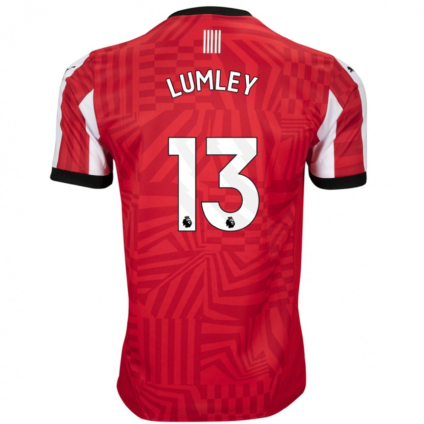 Danxen Femme Maillot Joe Lumley #13 Rouge Blanc Tenues Domicile 2024/25 T-Shirt