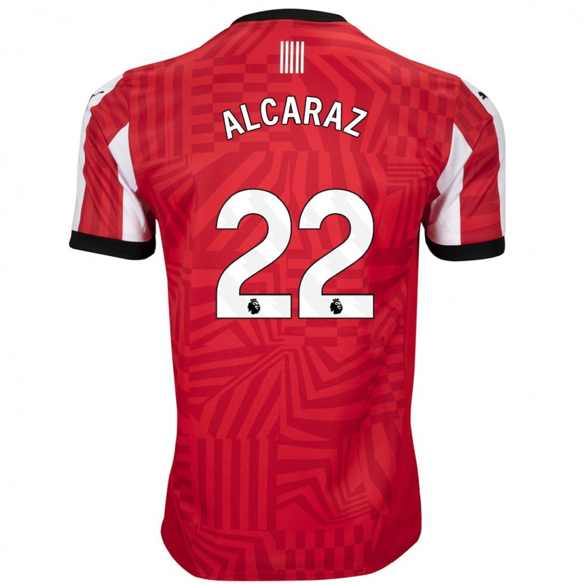 Danxen Femme Maillot Carlos Alcaraz #22 Rouge Blanc Tenues Domicile 2024/25 T-Shirt