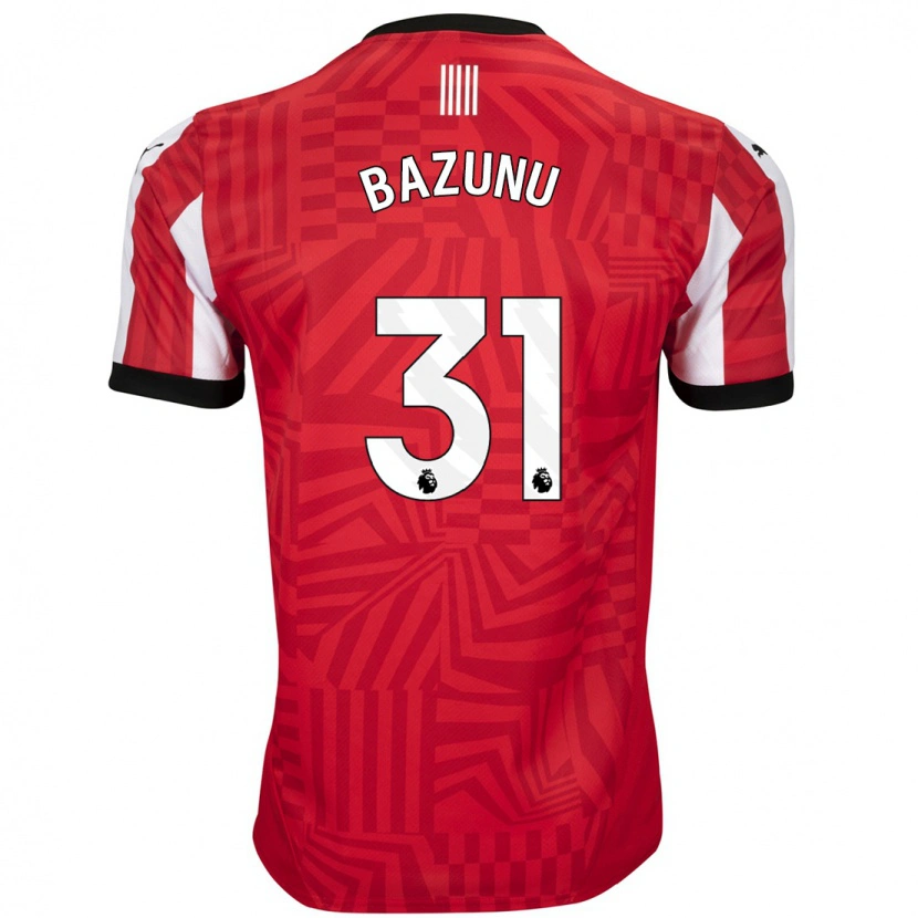 Danxen Femme Maillot Gavin Bazunu #31 Rouge Blanc Tenues Domicile 2024/25 T-Shirt