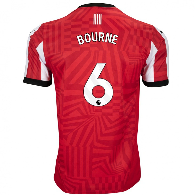 Danxen Femme Maillot Tara Bourne #6 Rouge Blanc Tenues Domicile 2024/25 T-Shirt