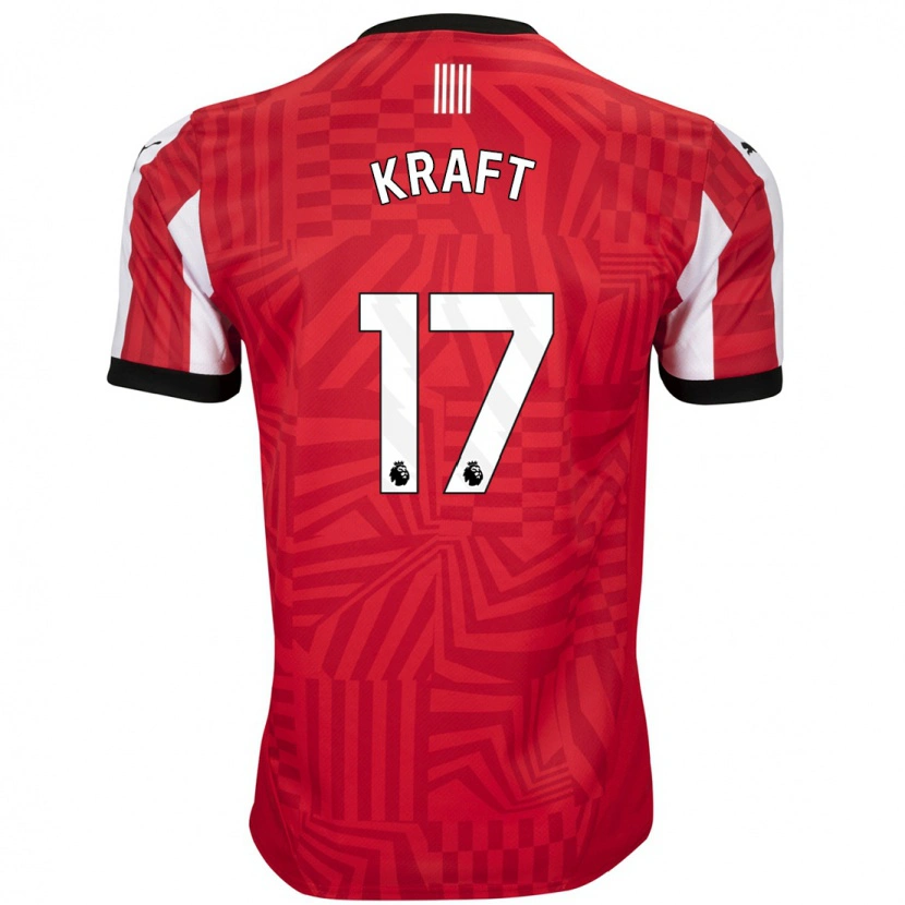 Danxen Femme Maillot Emily Kraft #17 Rouge Blanc Tenues Domicile 2024/25 T-Shirt