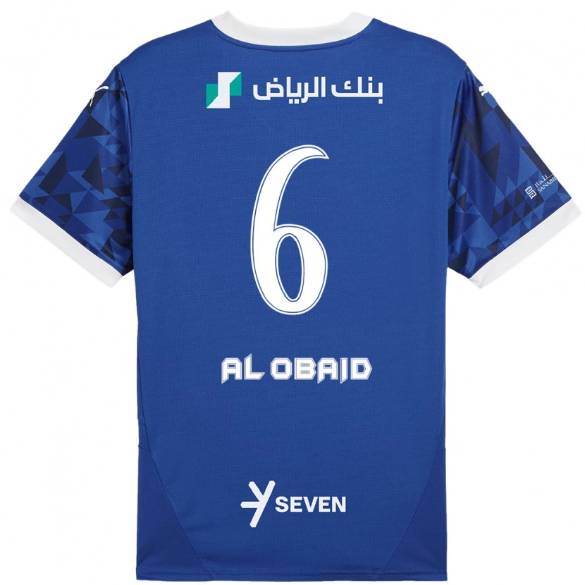 Danxen Femme Maillot Lulu Al-Obaid #6 Bleu Foncé Blanc Tenues Domicile 2024/25 T-Shirt