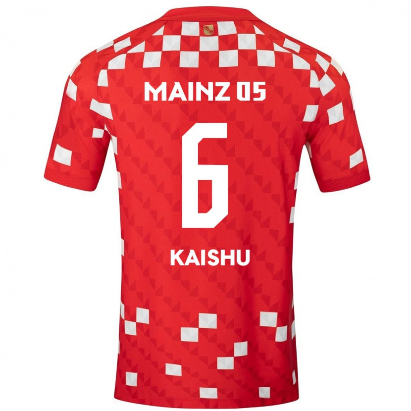 Danxen Femme Maillot Kaishu Sano #6 Blanc Rouge Tenues Domicile 2024/25 T-Shirt