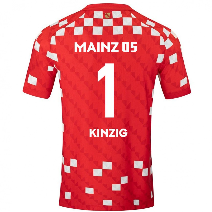 Danxen Femme Maillot Maximilian Kinzig #1 Blanc Rouge Tenues Domicile 2024/25 T-Shirt
