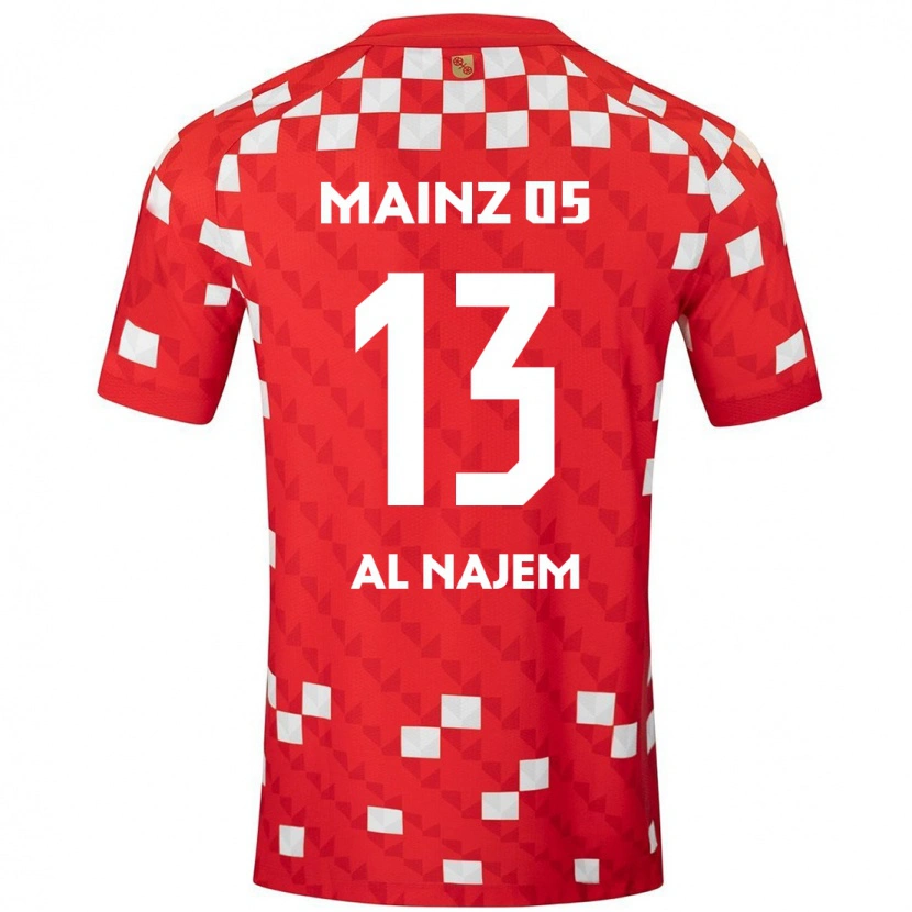 Danxen Femme Maillot Salma Al Najem #13 Blanc Rouge Tenues Domicile 2024/25 T-Shirt