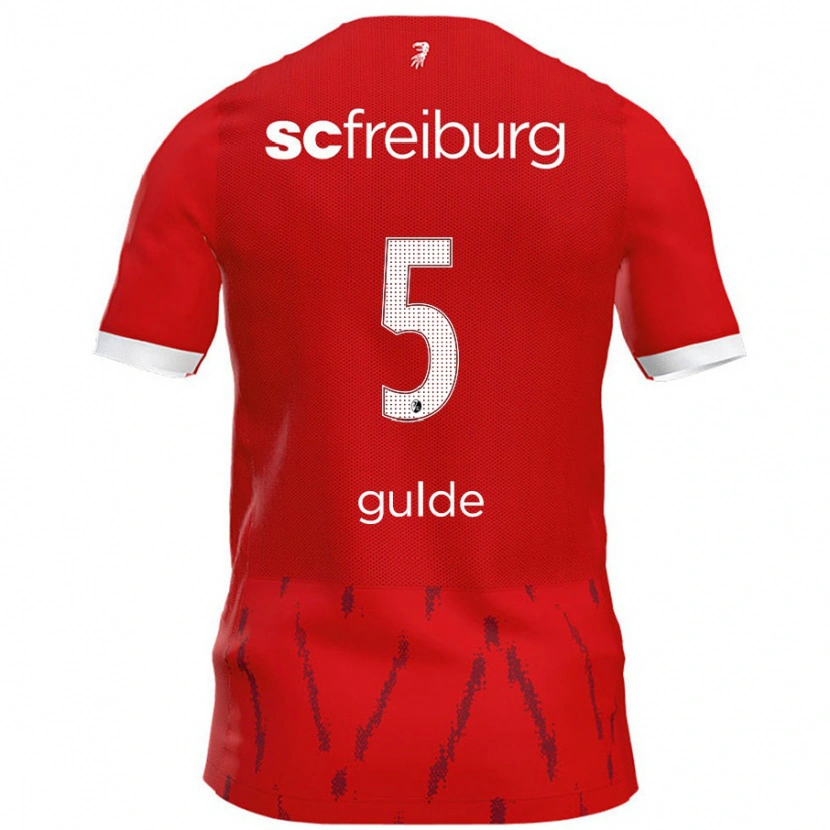 Danxen Femme Maillot Manuel Gulde #5 Rouge Tenues Domicile 2024/25 T-Shirt