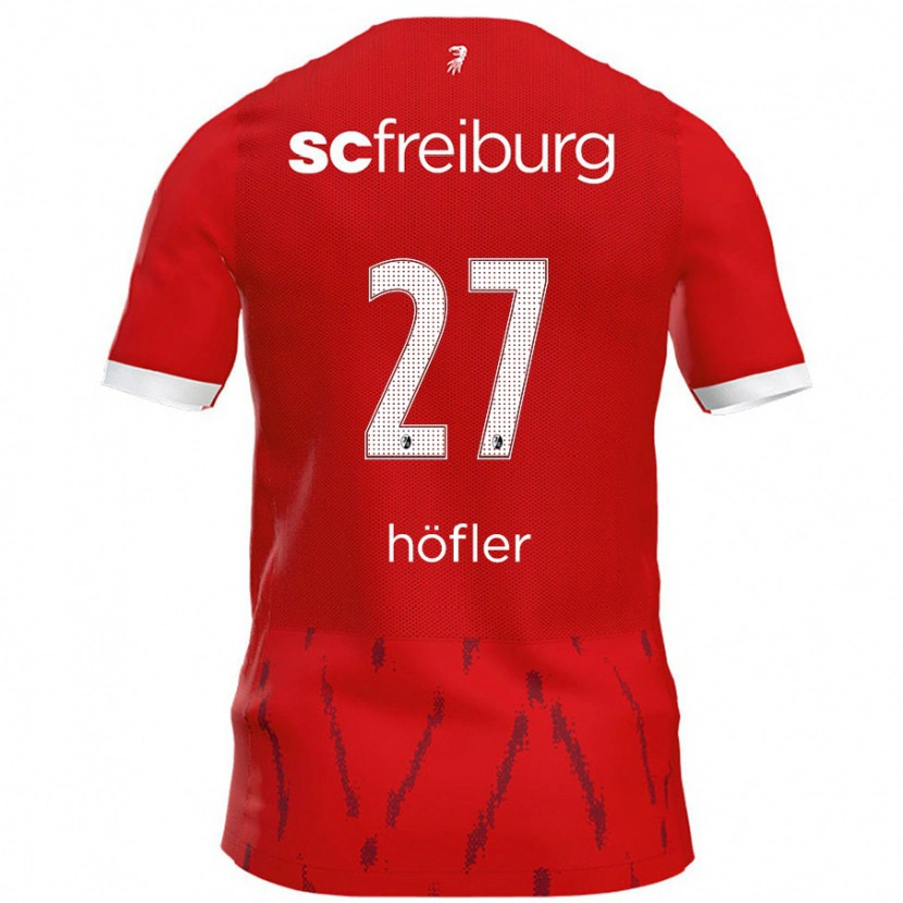 Danxen Femme Maillot Nicolas Höfler #27 Rouge Tenues Domicile 2024/25 T-Shirt