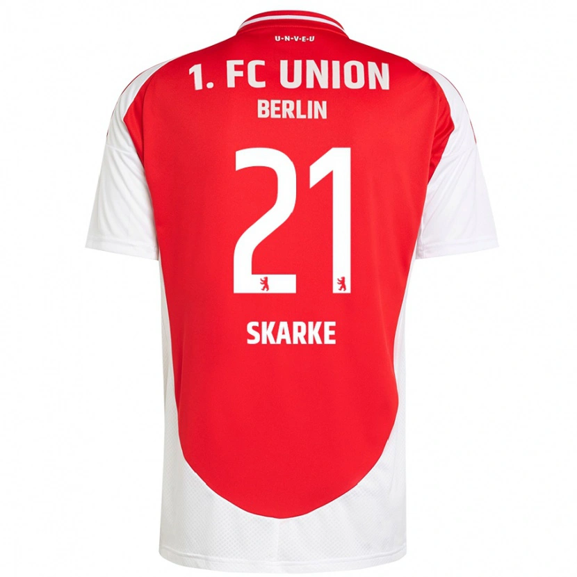 Danxen Femme Maillot Tim Skarke #21 Rouge Blanc Tenues Domicile 2024/25 T-Shirt