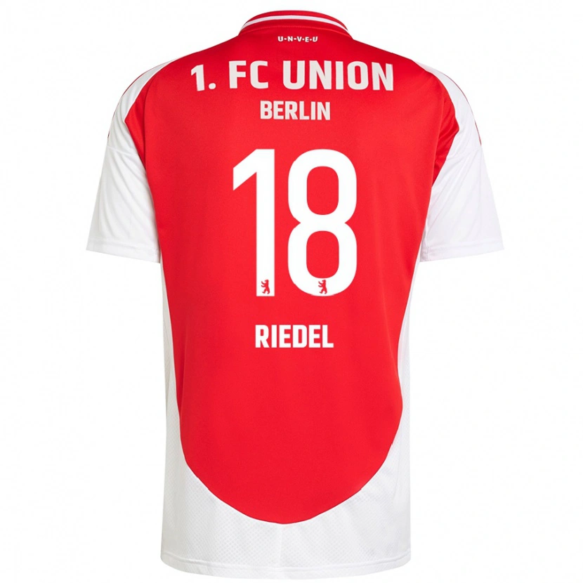 Danxen Femme Maillot Aaron Riedel #18 Rouge Blanc Tenues Domicile 2024/25 T-Shirt