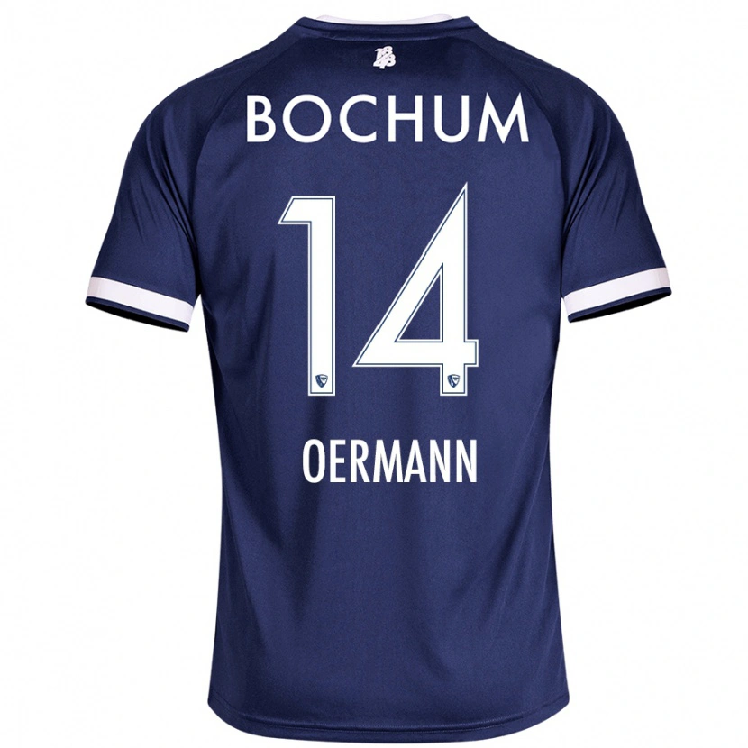 Danxen Femme Maillot Tim Oermann #14 Bleu Foncé Tenues Domicile 2024/25 T-Shirt