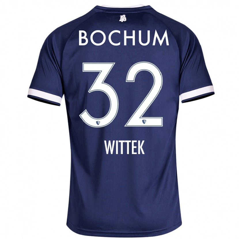 Danxen Femme Maillot Maximilian Wittek #32 Bleu Foncé Tenues Domicile 2024/25 T-Shirt