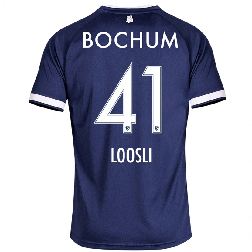 Danxen Femme Maillot Noah Loosli #41 Bleu Foncé Tenues Domicile 2024/25 T-Shirt