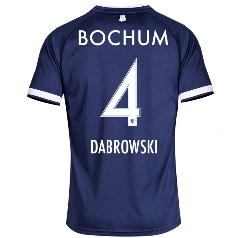 Danxen Femme Maillot Luc Dabrowski #4 Bleu Foncé Tenues Domicile 2024/25 T-Shirt