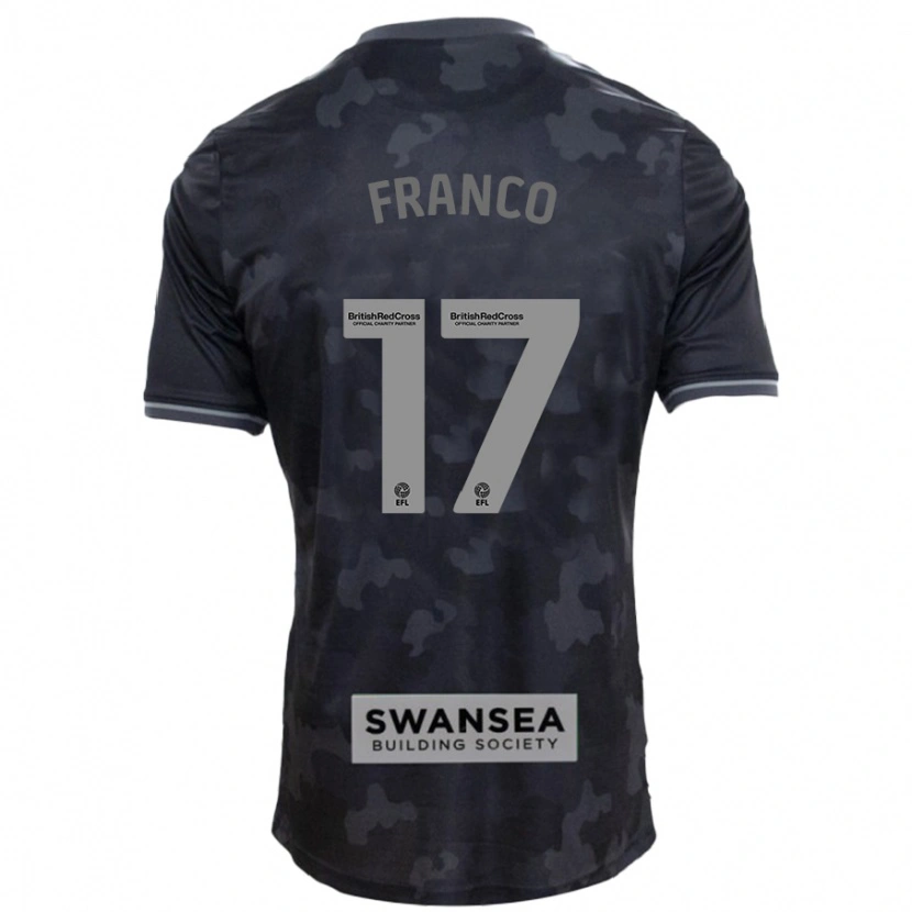 Danxen Femme Maillot Gonçalo Franco #17 Noir Tenues Extérieur 2024/25 T-Shirt