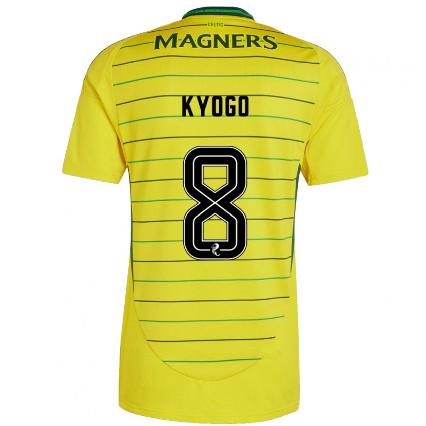 Danxen Femme Maillot Kyogo Furuhashi #8 Jaune Tenues Extérieur 2024/25 T-Shirt