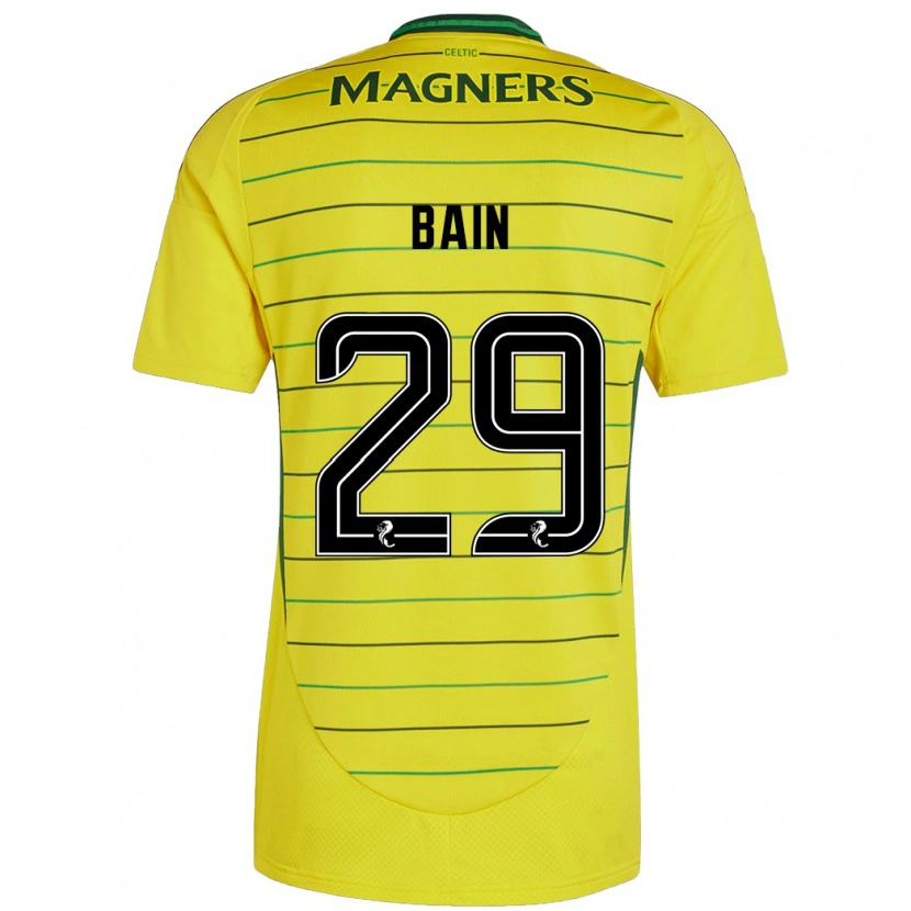 Danxen Femme Maillot Scott Bain #29 Jaune Tenues Extérieur 2024/25 T-Shirt