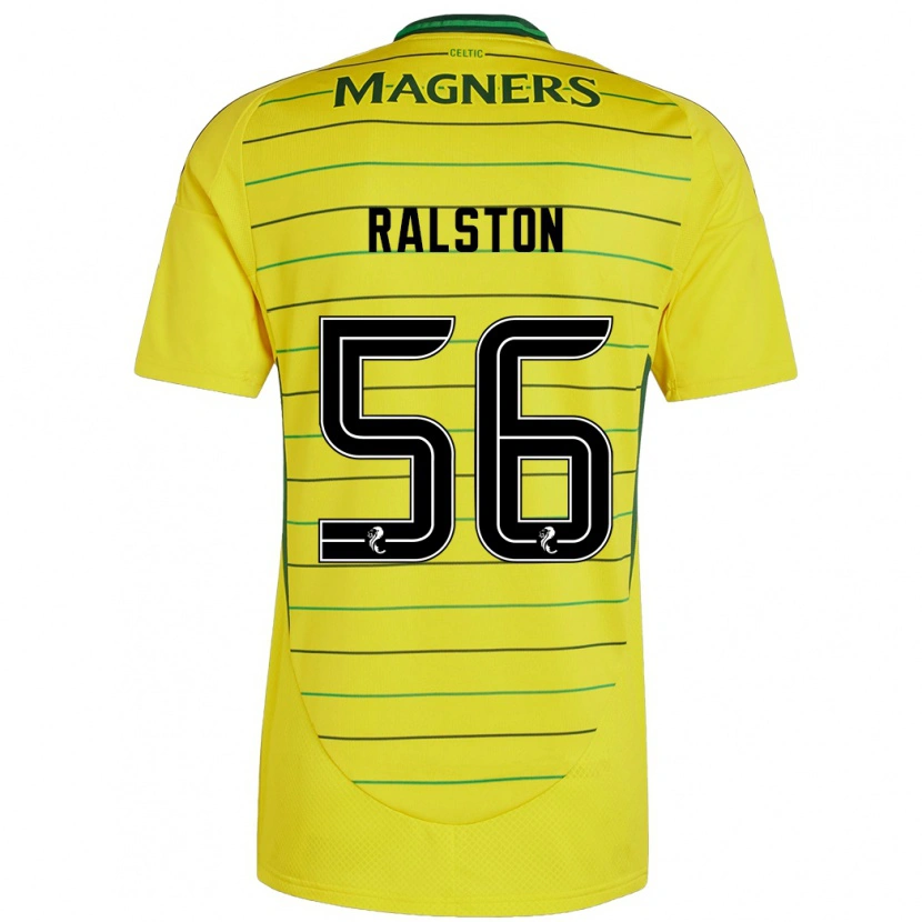 Danxen Femme Maillot Anthony Ralston #56 Jaune Tenues Extérieur 2024/25 T-Shirt