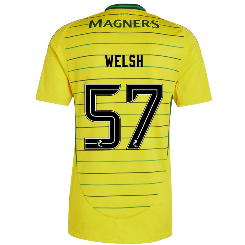 Danxen Femme Maillot Stephen Welsh #57 Jaune Tenues Extérieur 2024/25 T-Shirt