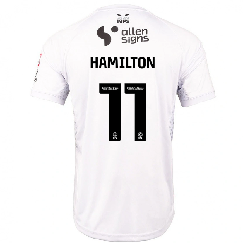Danxen Femme Maillot Ethan Hamilton #11 Rouge Blanc Tenues Extérieur 2024/25 T-Shirt