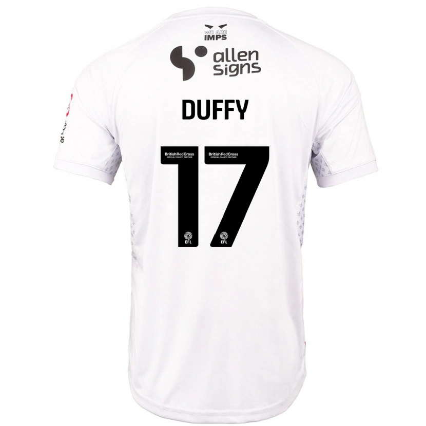 Danxen Femme Maillot Dylan Duffy #17 Rouge Blanc Tenues Extérieur 2024/25 T-Shirt