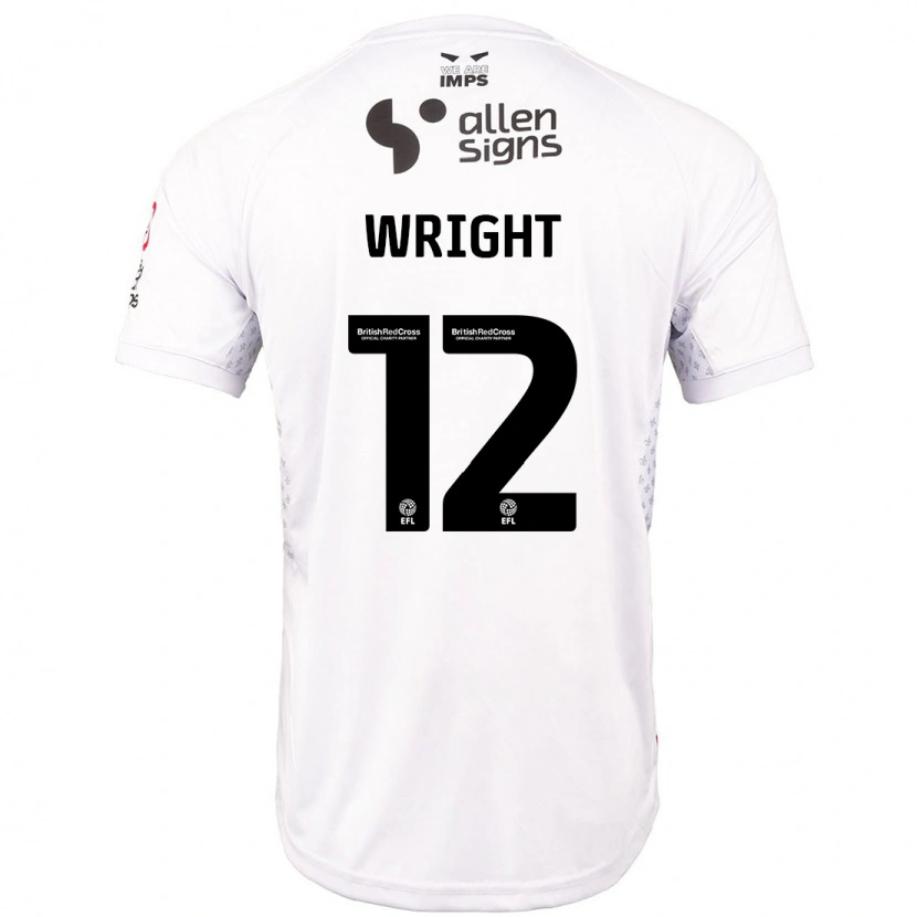 Danxen Femme Maillot Jordan Wright #12 Rouge Blanc Tenues Extérieur 2024/25 T-Shirt
