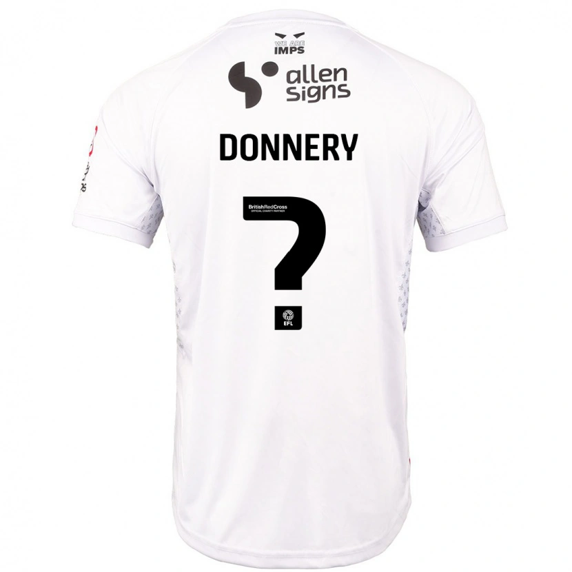 Danxen Femme Maillot Julian Donnery #0 Rouge Blanc Tenues Extérieur 2024/25 T-Shirt