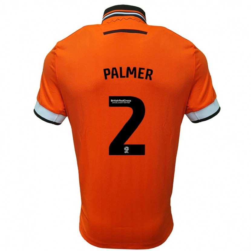 Danxen Femme Maillot Liam Palmer #2 Orange Blanc Tenues Extérieur 2024/25 T-Shirt