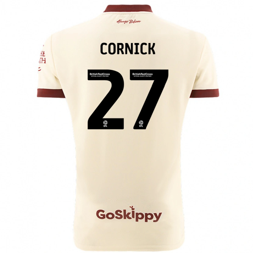 Danxen Femme Maillot Harry Cornick #27 Blanc Crème Tenues Extérieur 2024/25 T-Shirt