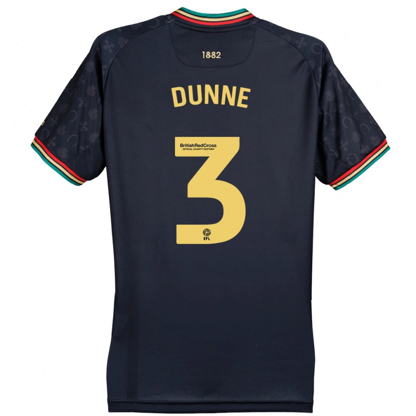 Danxen Femme Maillot Jimmy Dunne #3 Bleu Marine Foncé Tenues Extérieur 2024/25 T-Shirt