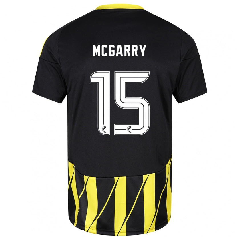 Danxen Femme Maillot James Mcgarry #15 Noir Jaune Tenues Extérieur 2024/25 T-Shirt