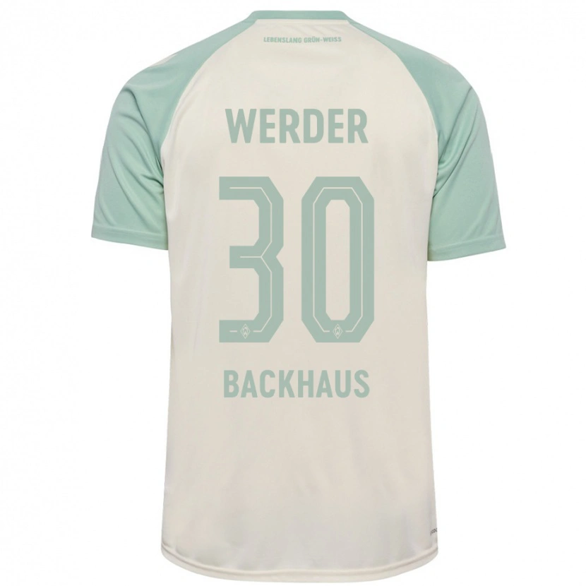 Danxen Femme Maillot Mio Backhaus #30 Blanc Cassé Vert Clair Tenues Extérieur 2024/25 T-Shirt