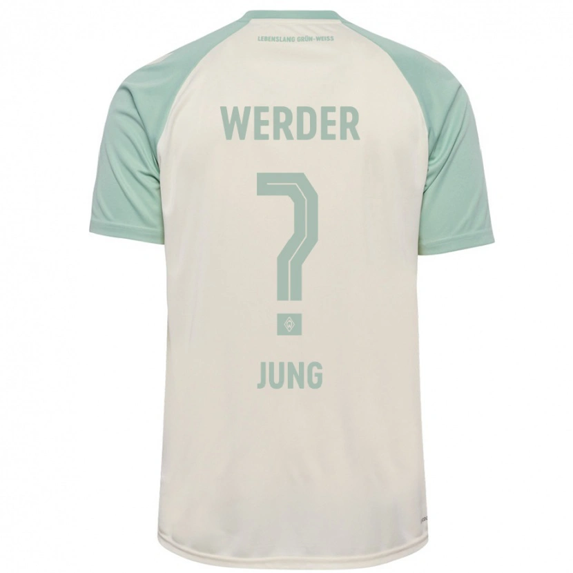 Danxen Femme Maillot Hugo Jung #0 Blanc Cassé Vert Clair Tenues Extérieur 2024/25 T-Shirt