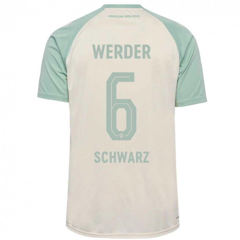 Danxen Femme Maillot Ricardo-Felipe Schwarz #6 Blanc Cassé Vert Clair Tenues Extérieur 2024/25 T-Shirt