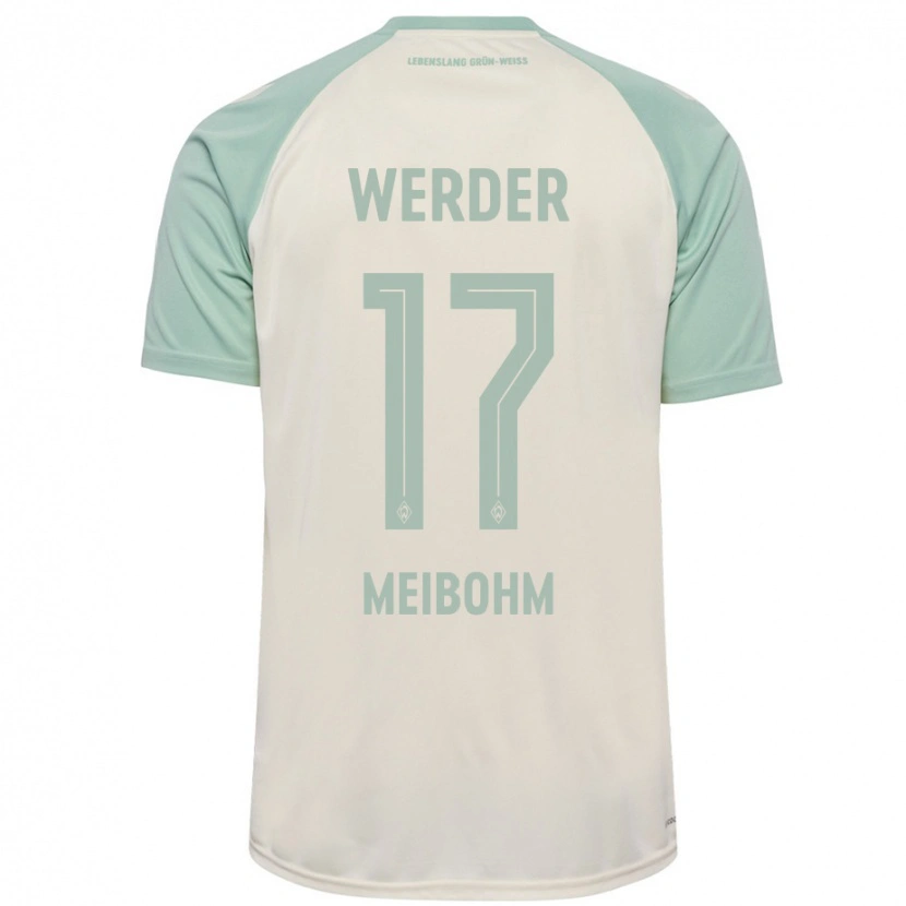 Danxen Femme Maillot Joel Meibohm #17 Blanc Cassé Vert Clair Tenues Extérieur 2024/25 T-Shirt